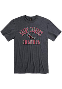Saint Josephs Hawks Charcoal Grandpa Number One Short Sleeve T Shirt