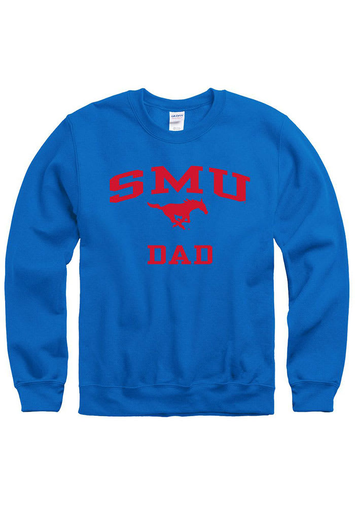 Champion SMU Mustangs Mens Grey Triple D Reverse Weave Long Sleeve Crew  Sweatshirt