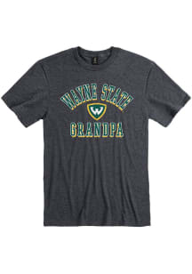 Wayne State Warriors Charcoal Grandpa Number One Short Sleeve T Shirt
