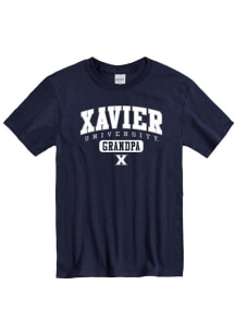 Xavier Musketeers Navy Blue Grandpa Graphic Short Sleeve T Shirt
