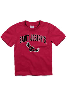 Saint Josephs Hawks Toddler Red Arch Mascot Short Sleeve T-Shirt