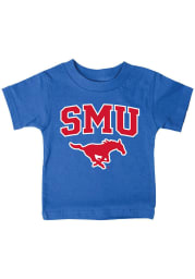 SMU Mustangs Infant Arch Mascot Short Sleeve T-Shirt Blue