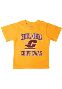 Central Michigan Chippewas Infant Number 1 Short Sleeve T-Shirt Gold