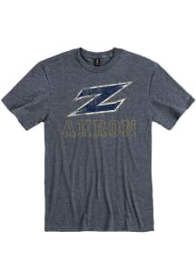 Akron Zips Navy Blue Name Drop Short Sleeve T Shirt