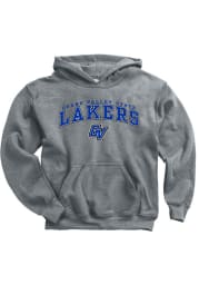 Grand Valley State Lakers Youth Grey Arch Mascot Long Sleeve Hoodie
