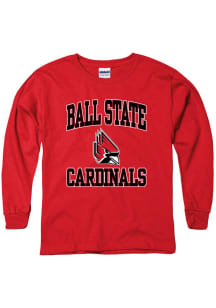 Ball State Cardinals Youth Red No 1 Long Sleeve T-Shirt