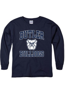 Butler Bulldogs Youth Navy Blue No 1 Long Sleeve T-Shirt