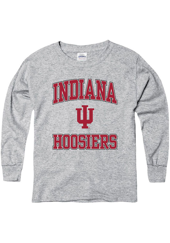 Indiana Hoosiers Youth Grey No 1 Long Sleeve T-Shirt