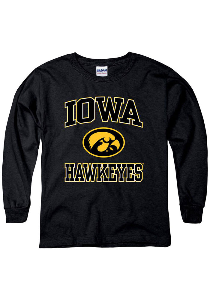 Iowa Hawkeyes Youth Black No 1 Long Sleeve T-Shirt