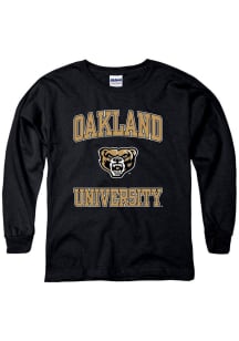 Oakland University Golden Grizzlies Youth Black No 1 Long Sleeve T-Shirt