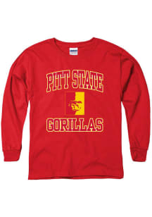 Pitt State Gorillas Youth Red No 1 Long Sleeve T-Shirt