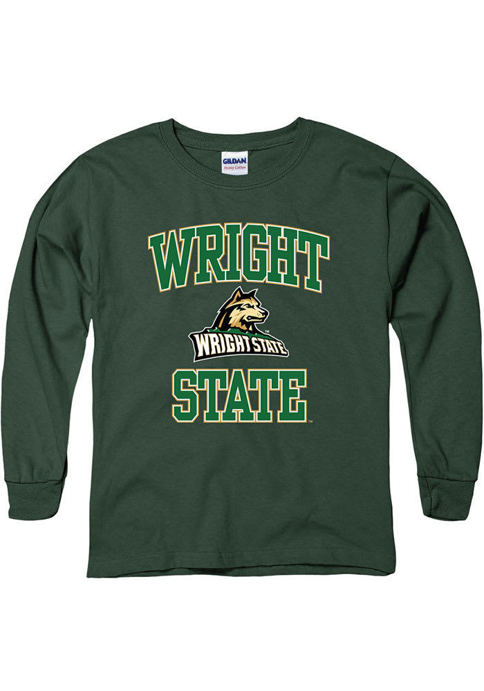 Wright State Raiders Youth Green No 1 Long Sleeve T-Shirt