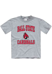 Ball State Cardinals Youth Grey No 1 Short Sleeve T-Shirt