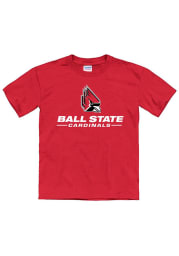 Ball State Cardinals Youth Red Primary Logo Short Sleeve T-Shirt