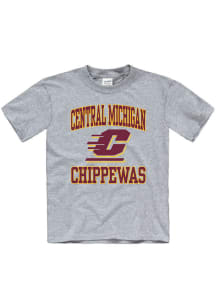 Central Michigan Chippewas Youth Grey No 1 Short Sleeve T-Shirt