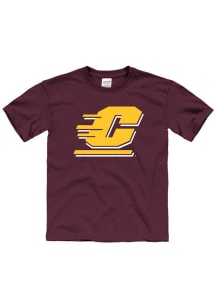Central Michigan Chippewas Youth Maroon Primary Logo Short Sleeve T-Shirt