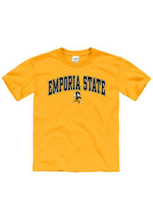 Emporia State Hornets Youth Gold Arch Mascot Short Sleeve T-Shirt
