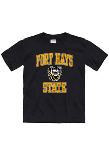 Fort Hays State Tigers Youth Black No 1 Short Sleeve T-Shirt