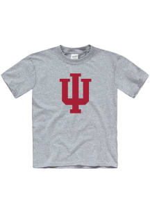 Indiana Hoosiers Youth Grey Primary Logo Short Sleeve T-Shirt