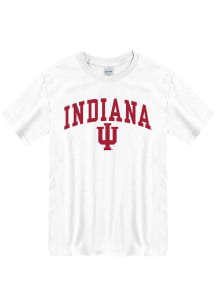 Indiana Hoosiers White Arch Mascot Short Sleeve T Shirt