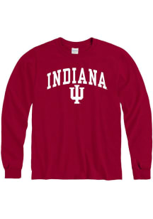 Indiana Hoosiers Crimson Arch Mascot Long Sleeve T Shirt