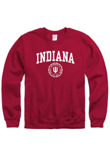 Indiana Hoosiers Mens Crimson Seal Long Sleeve Crew Sweatshirt