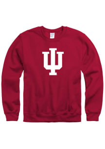 Indiana Hoosiers Mens Crimson Big Logo Long Sleeve Crew Sweatshirt