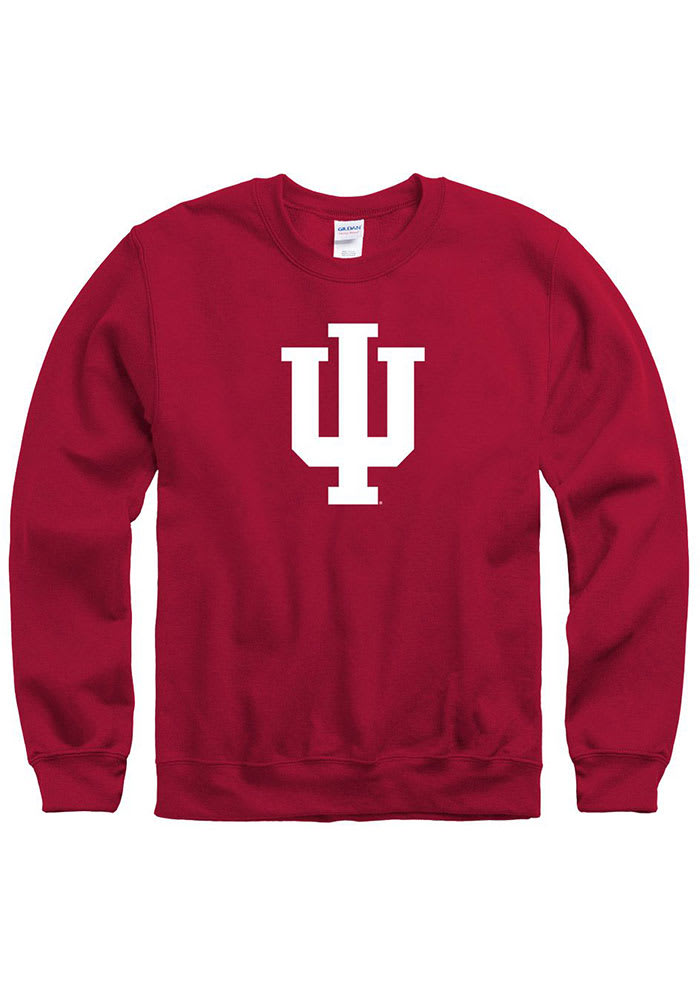 Indiana Hoosiers Mens Crimson Big Logo Long Sleeve Crew Sweatshirt