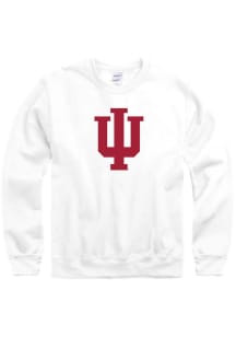 Indiana Hoosiers Mens White Big Logo Long Sleeve Crew Sweatshirt