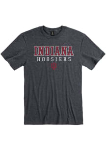 Indiana Hoosiers Charcoal Wornout Short Sleeve Fashion T Shirt