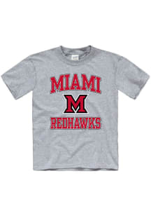 Miami RedHawks Youth Grey No 1 Short Sleeve T-Shirt