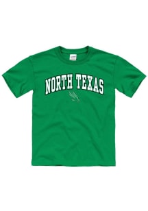 North Texas Mean Green Youth Kelly Green Arch Mascot Short Sleeve T-Shirt