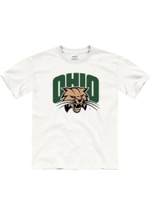 Ohio Bobcats Youth White Primary Logo Short Sleeve T-Shirt