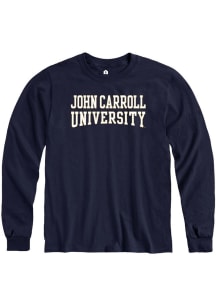 Rally John Carroll Blue Streaks Navy Blue Arch Name Long Sleeve T Shirt