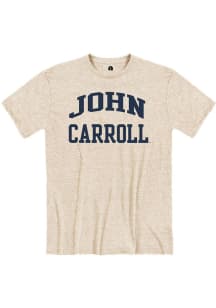 Rally John Carroll Blue Streaks Oatmeal Arch Name Short Sleeve Fashion T Shirt