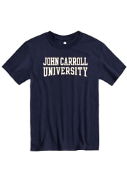 Rally John Carroll Blue Streaks Navy Blue Arch Name Short Sleeve T Shirt