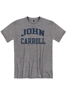 Rally John Carroll Blue Streaks Grey Snow Heather Arch Name Short Sleeve T Shirt