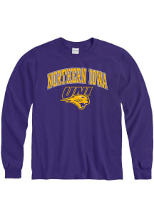Northern Iowa Panthers Purple Arch Mascot Long Sleeve T Shirt