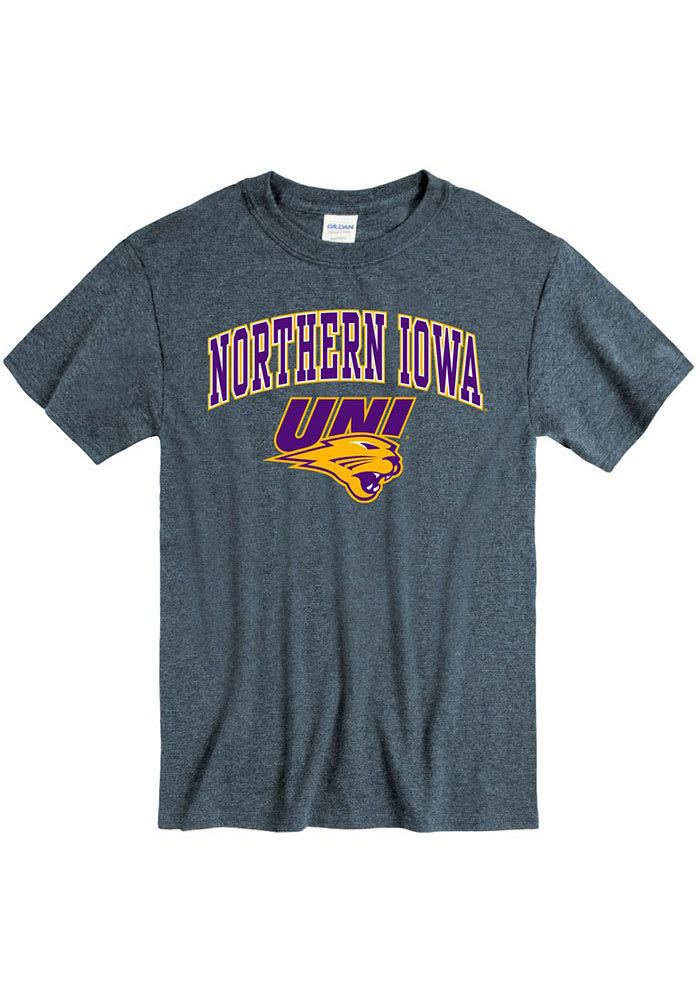 Northern Iowa Panthers Charcoal Arch Mascot Short Sleeve T Shirt
