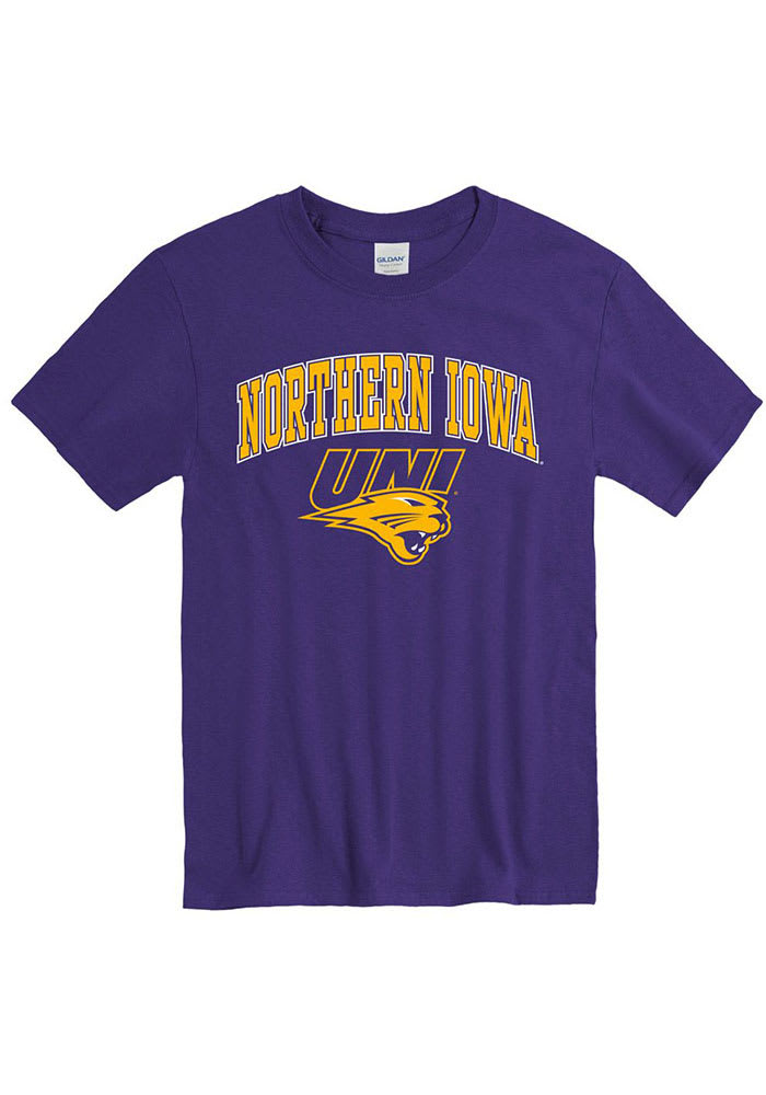 Northern Iowa Panthers Purple Arch Mascot Short Sleeve T Shirt