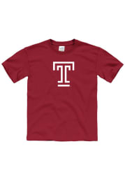 Temple Owls Youth Red Primary Logo Short Sleeve T-Shirt