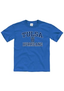 Youth Blue Tulsa Golden Hurricane No 1 Short Sleeve T-Shirt