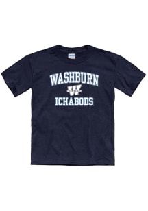 Washburn Ichabods Youth Navy Blue No 1 Short Sleeve T-Shirt