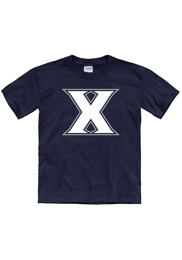 Xavier Musketeers Youth Navy Blue Primary Logo Short Sleeve T-Shirt