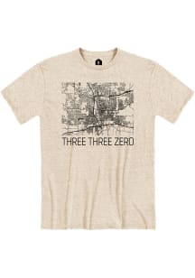 Rally Akron Area Code Map Short Sleeve Fashion T Shirt - Oatmeal