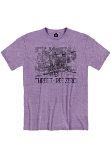Rally Akron Area Code Map Short Sleeve Fashion T Shirt - Purple