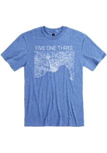Cincinnati Blue 513 Map Short Sleeve Fashion T Shirt