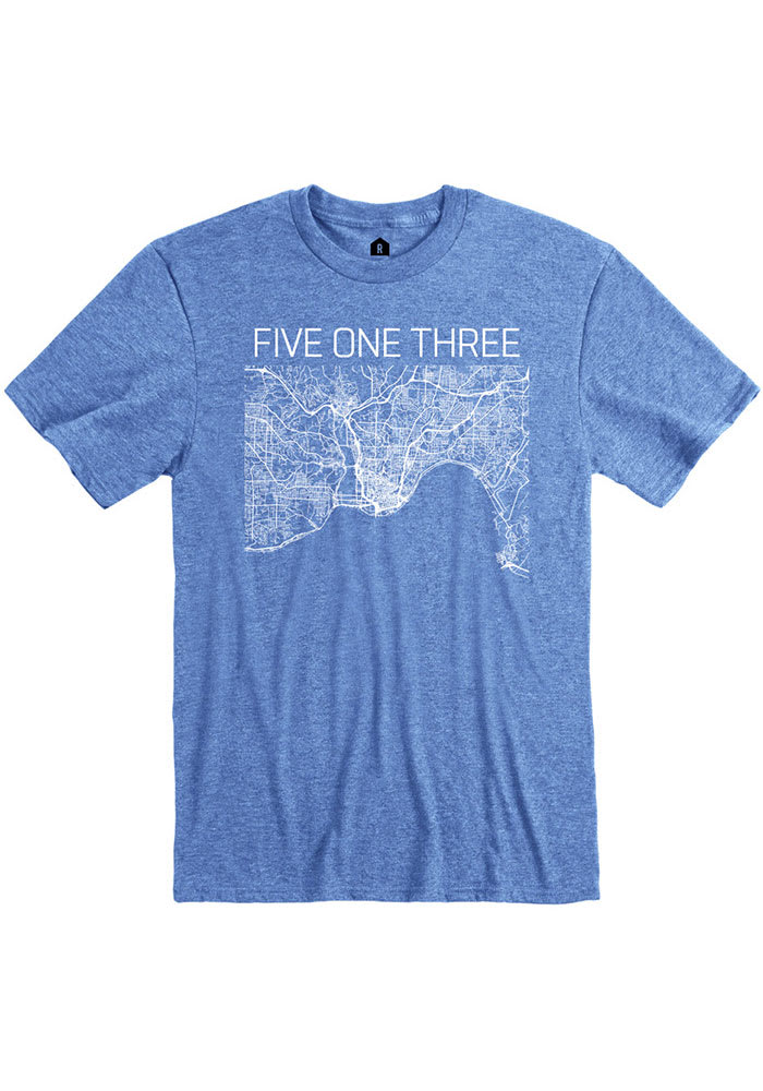Cincinnati Blue 513 Map Short Sleeve Fashion T Shirt