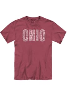 Ohio Womens Brown Cheetah Infill Comfort Colors Short Sleeve T-Shirt