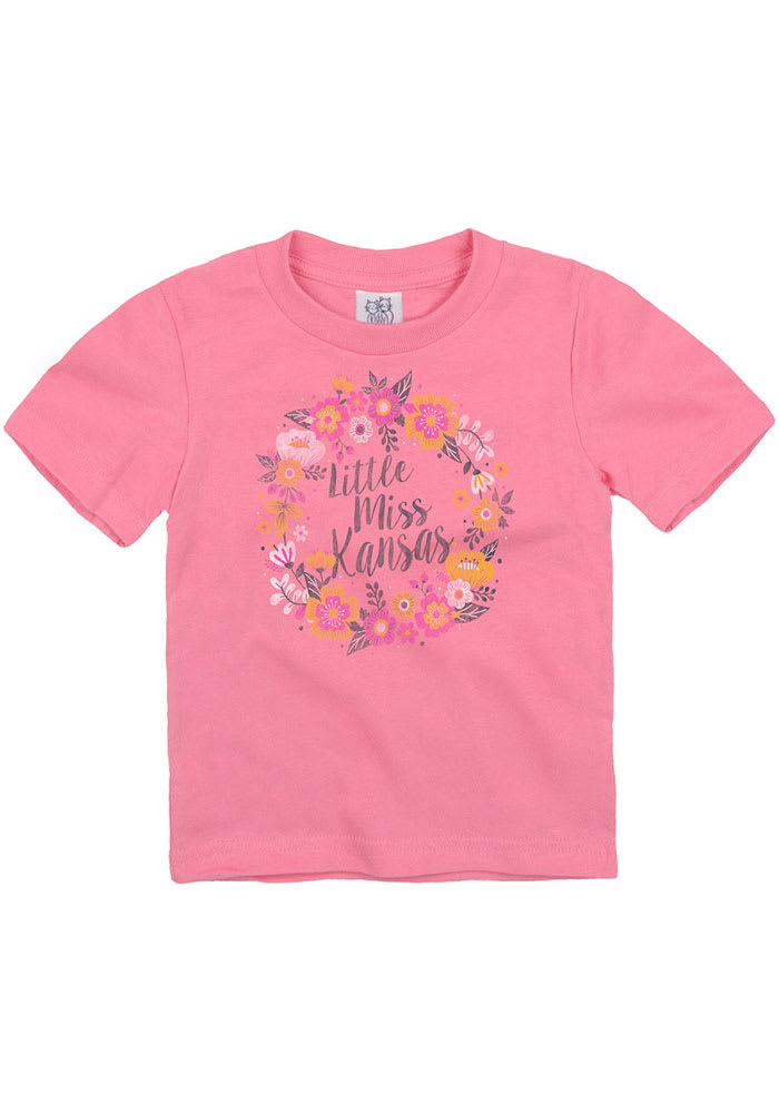 Kansas Toddler Girls PINK Little Miss Short Sleeve T-Shirt